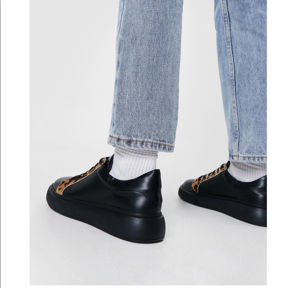 Leopard Round Toe Chunky Sneakers - Picture 5 of 14